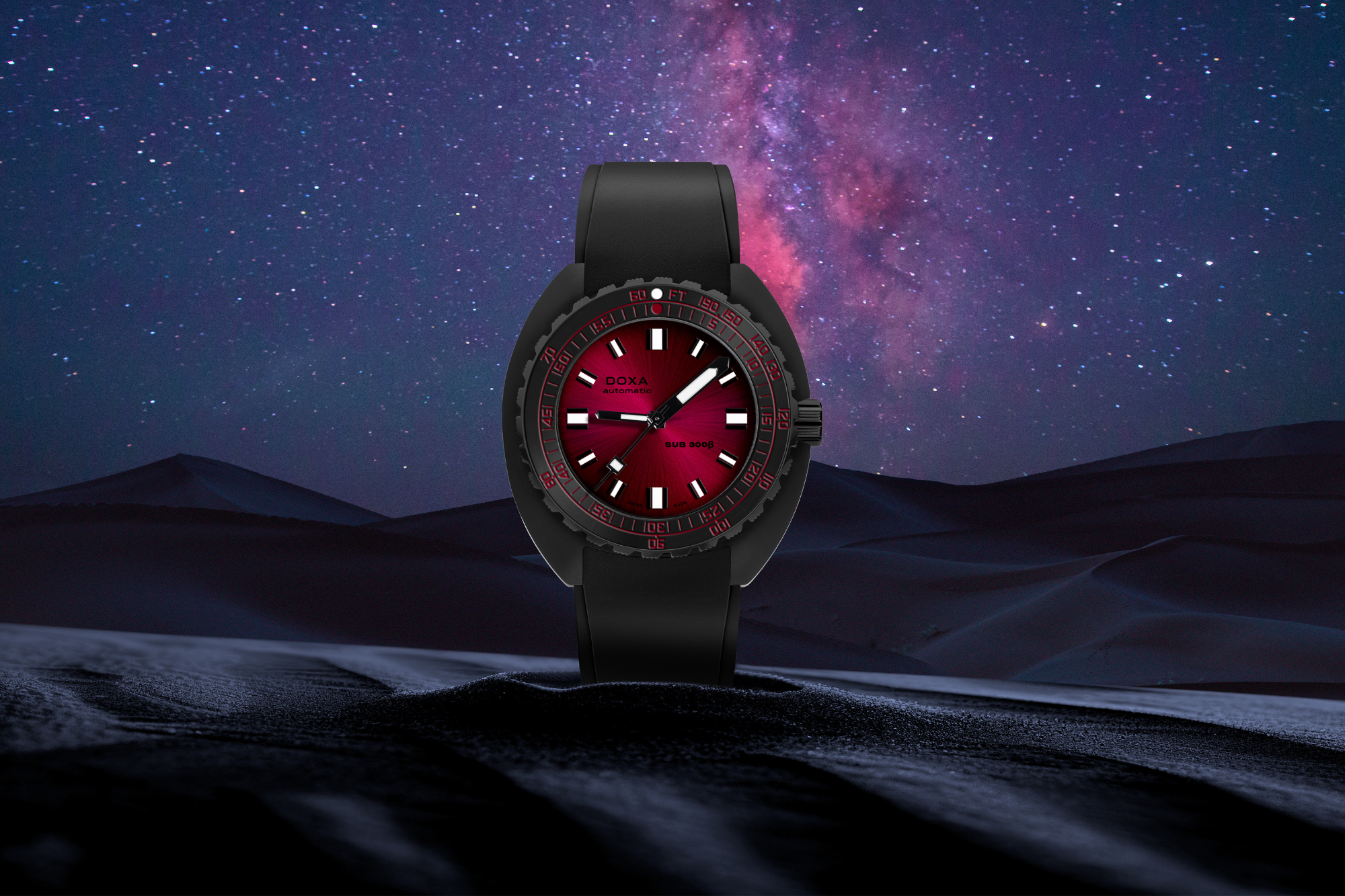 Ceramic, cherry red and limited to 11 as DOXA makes a statement at Dubai Watch Week